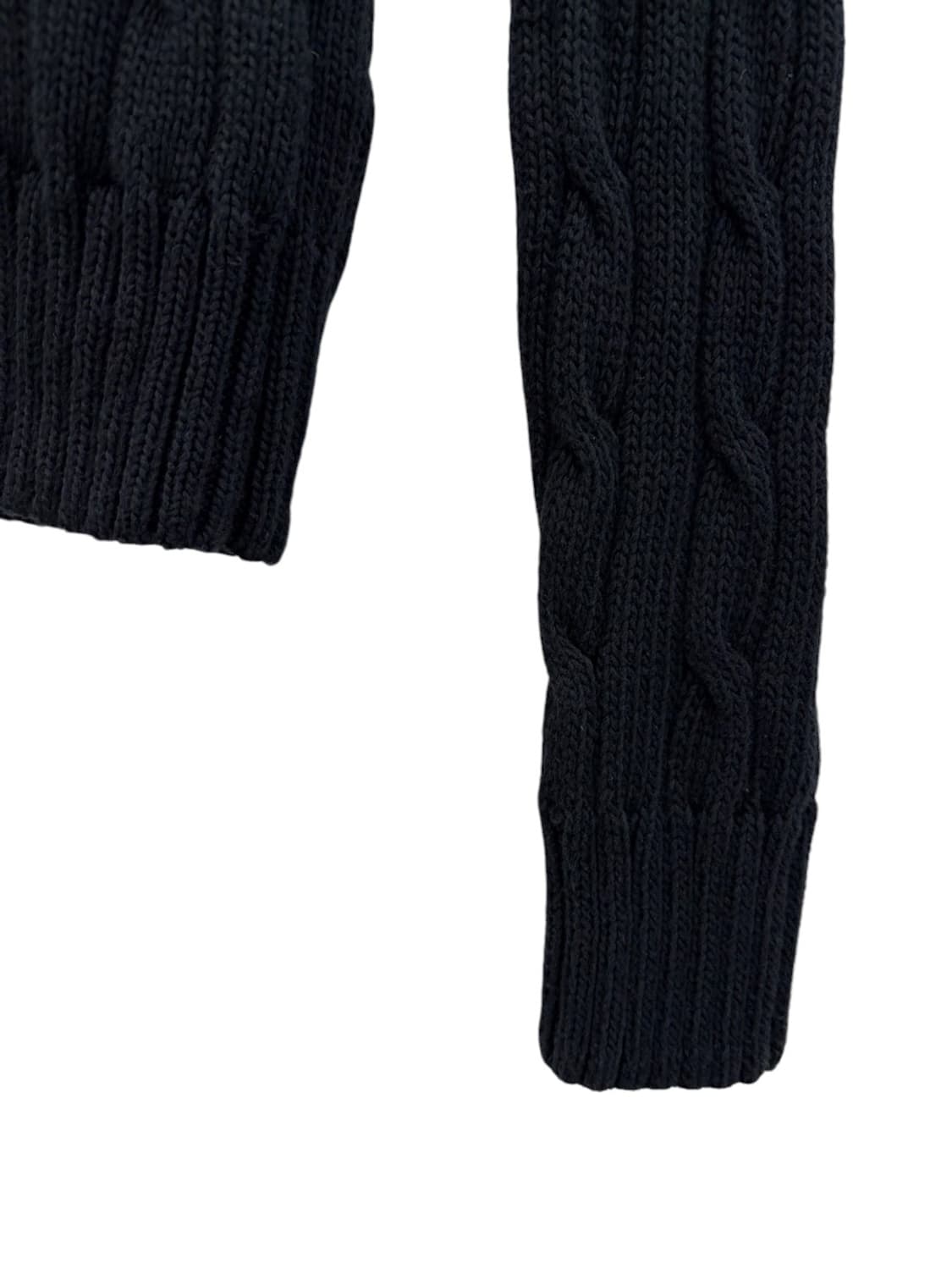 폴로 케이블 꽈배기 브이넥니트 블랙 (여성S) 상품이미지5