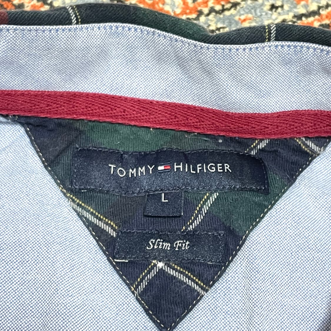 타미힐피거 레드 그린 타탄체크 웨스턴 셔츠 여성L 상품이미지4