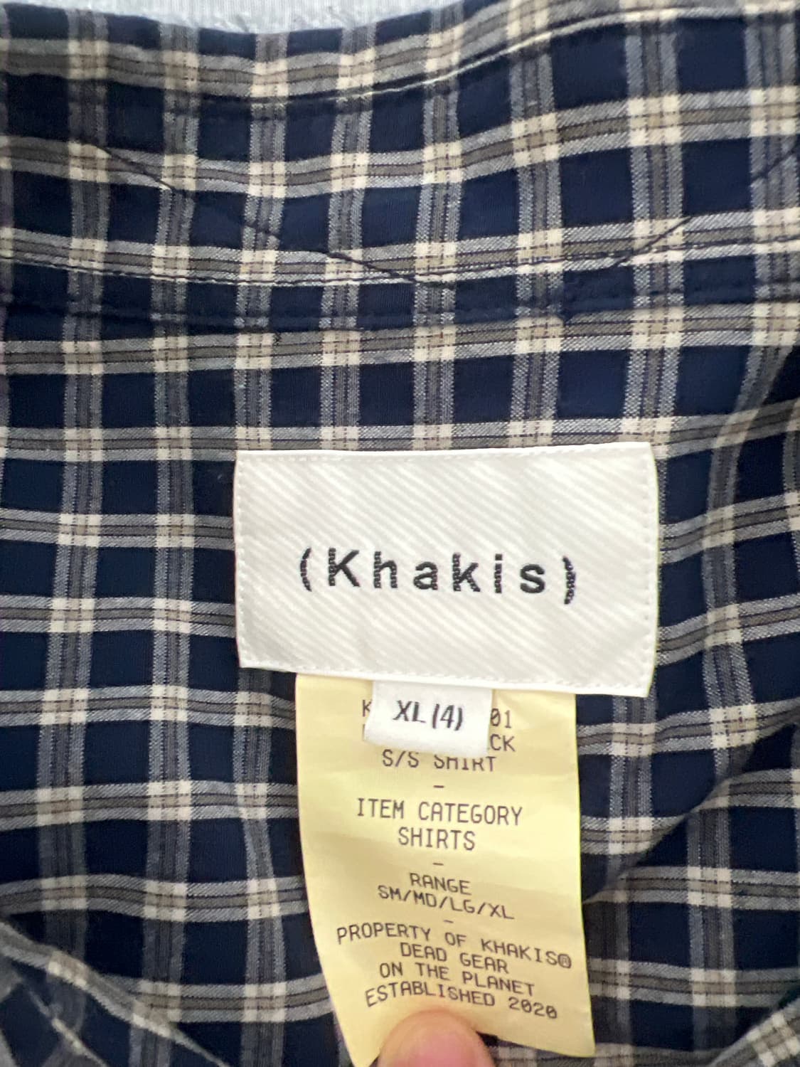 카키스 보더체크셔츠 네이비 XL 극미중고 상품이미지5