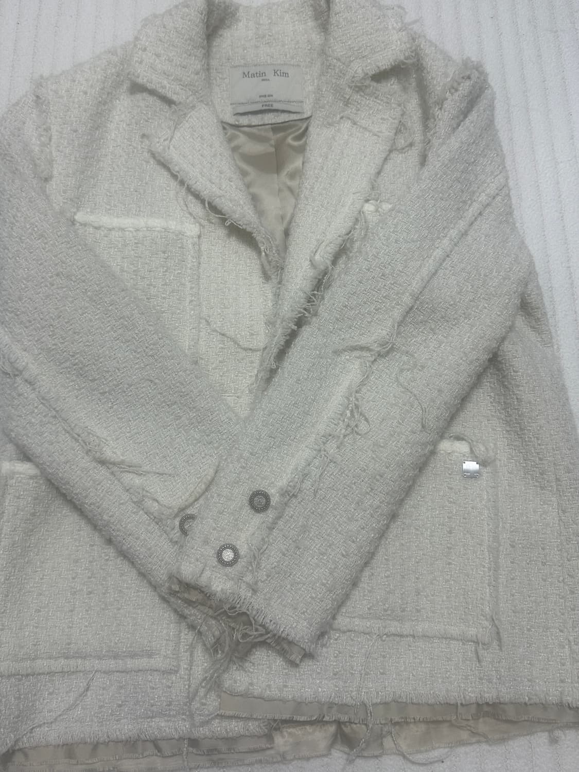 Matin Kim Tweed Pocket Blazer Ivory 상품이미지6