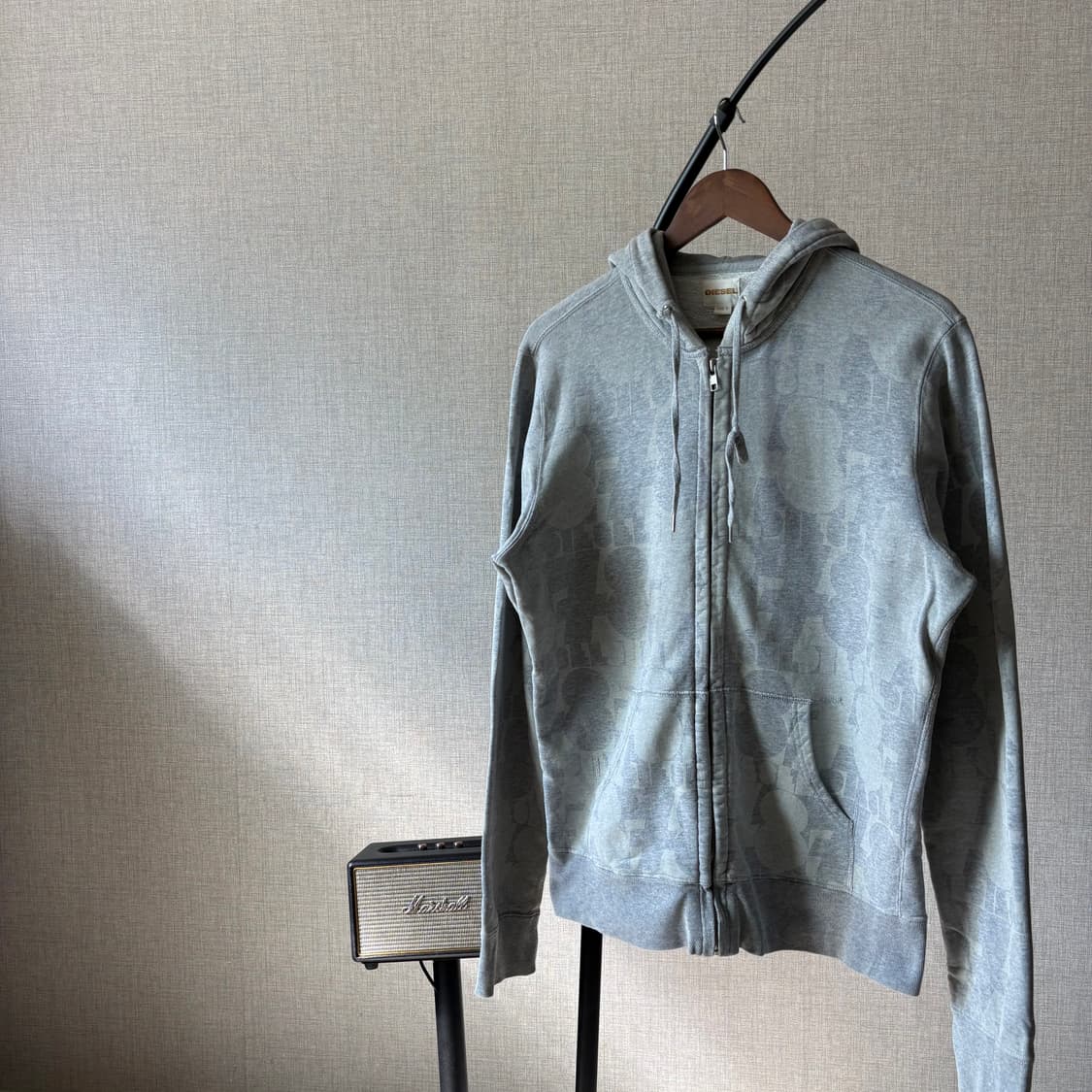 DIESEL 디젤 아카이브 패턴 후드집업 상품이미지5