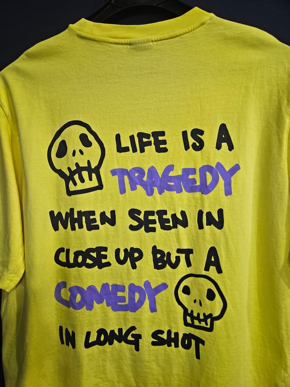 스톡홀름 프린팅 옐로우 남성 오버핏 100~105 반팔티  상품이미지7