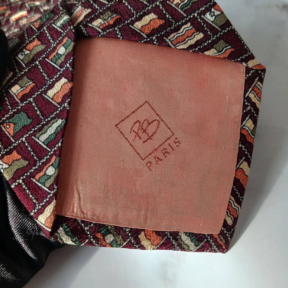 발망 실크 브라운 국기 패턴 넥타이 9.6cm A+등급 A18285
 상품이미지10