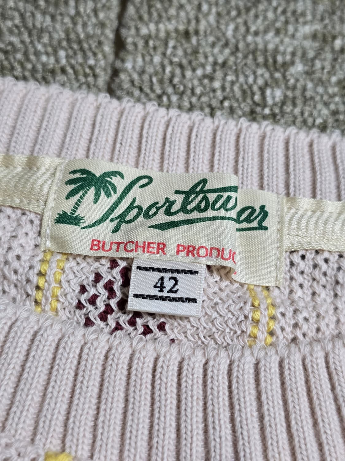 타임원클로딩 부처프로덕츠 패턴 서머니트 엣라코 엣라스트 니트42 새제품
 상품이미지4