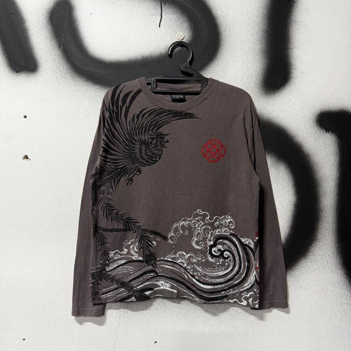 Bullet Noise 재패니즈 오리엔틀 봉황 프린팅 롱슬리브 티셔츠 상품이미지1