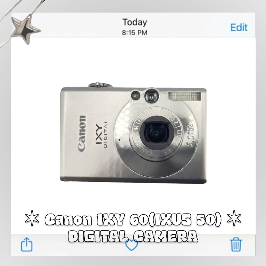 캐논 익시 IXY 60(익서스 IXUS 50) 빈티지 디카 실버 상품이미지3