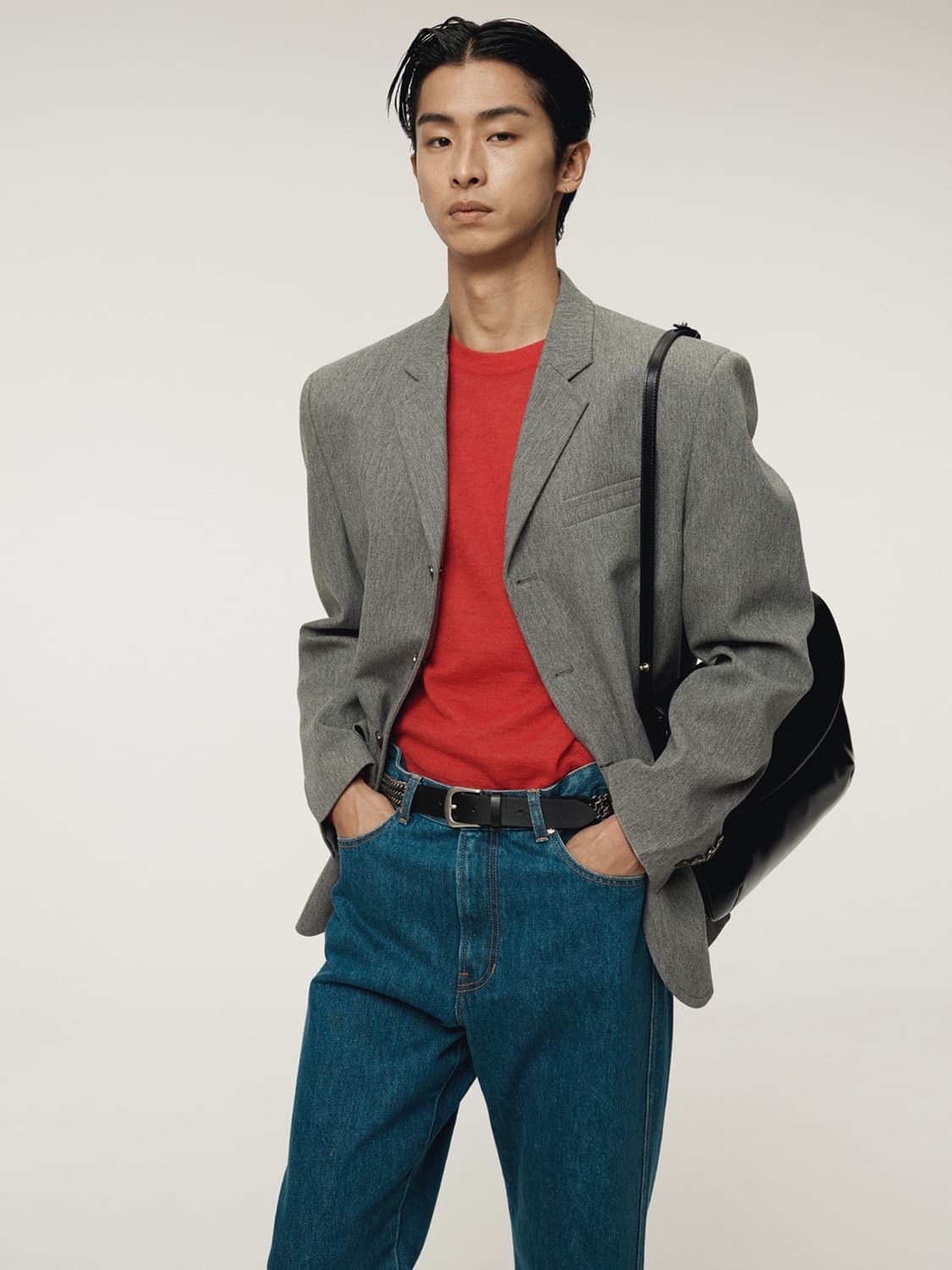 렉토 25FW RC 시어 숏 슬리브 니트 탑 스칼렛 레드 상품이미지3