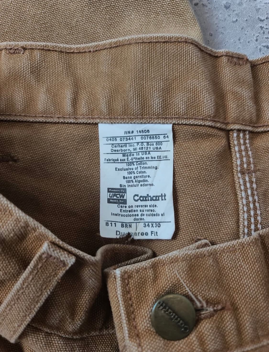 빈티지 칼하트 싱글니 카펜터팬츠 브라운 상품이미지4
