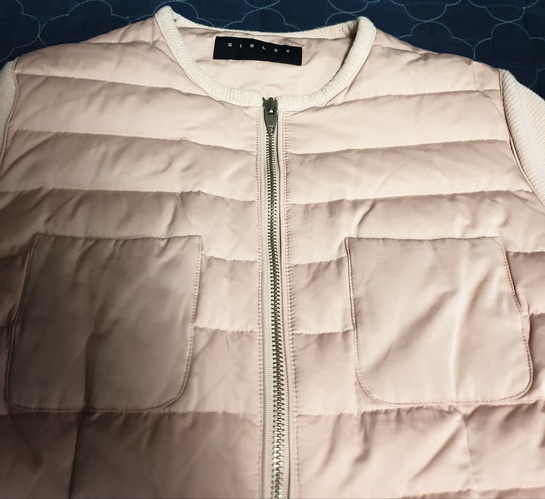 시슬리 우먼스 니트 경량 다운 집업자켓 라이트핑크 (S) 상품이미지2