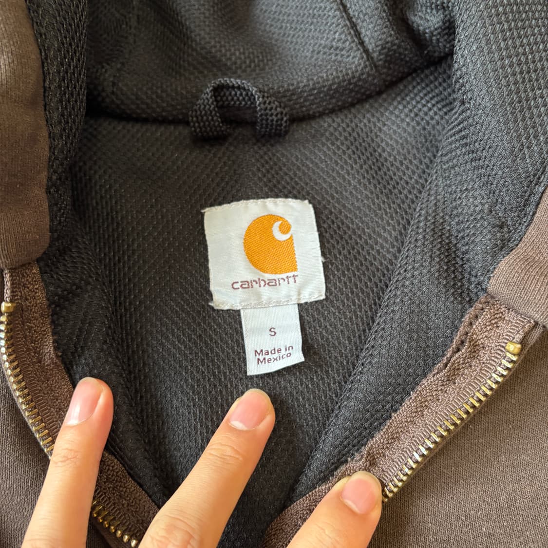 칼하트 정푸 써멀 썬 페이딩 브라운 후드 집업 상품이미지5