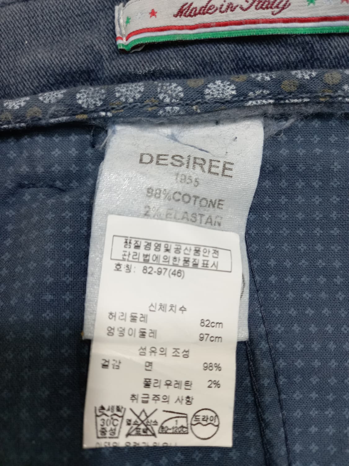 30 DESIREE Italy 스판 슬림일자 치노 챠콜그레이 30-180 상품이미지8