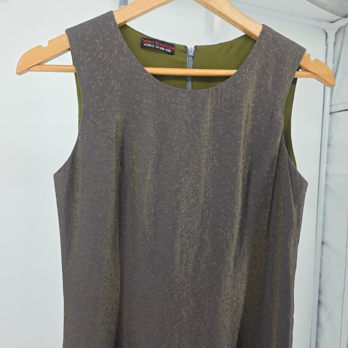 일본 빈티지 실키 텍스처 롱 원피스 (골드 쉬머 포인트) 상품이미지8