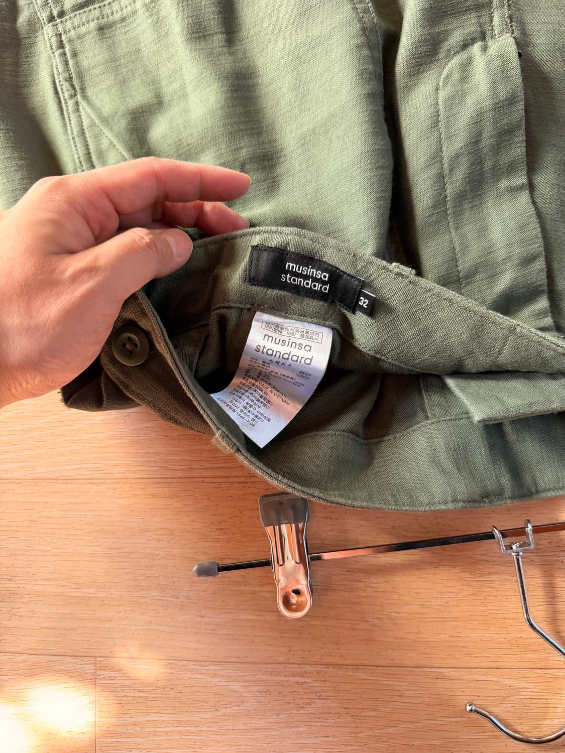 무신사스탠다드 퍼티그 팬츠 카키 상품이미지2