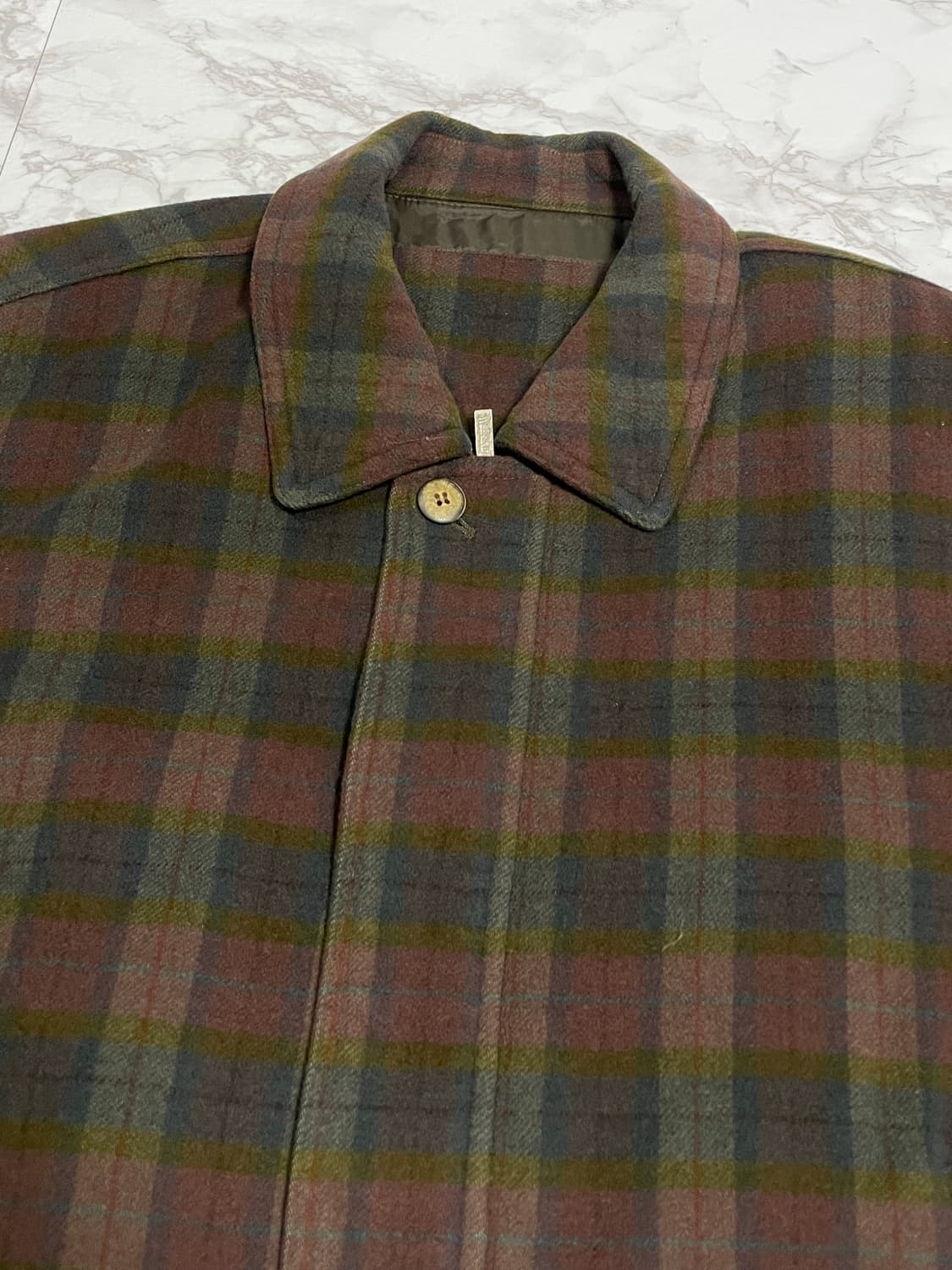 XL 위캔드 오로라 체크패턴 울 블루종 상품이미지5