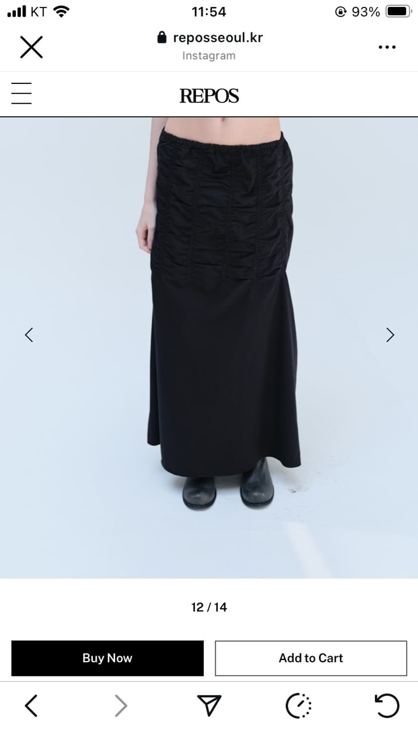 COTTON GATHERING SKIRTS (BLACK) 상품이미지7
