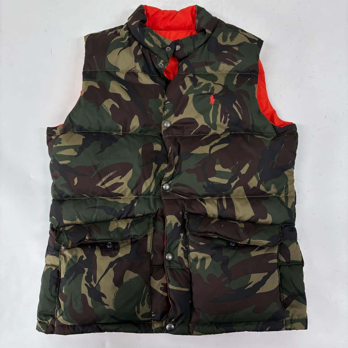 폴로 카모 양면 패딩 조끼 상품이미지4