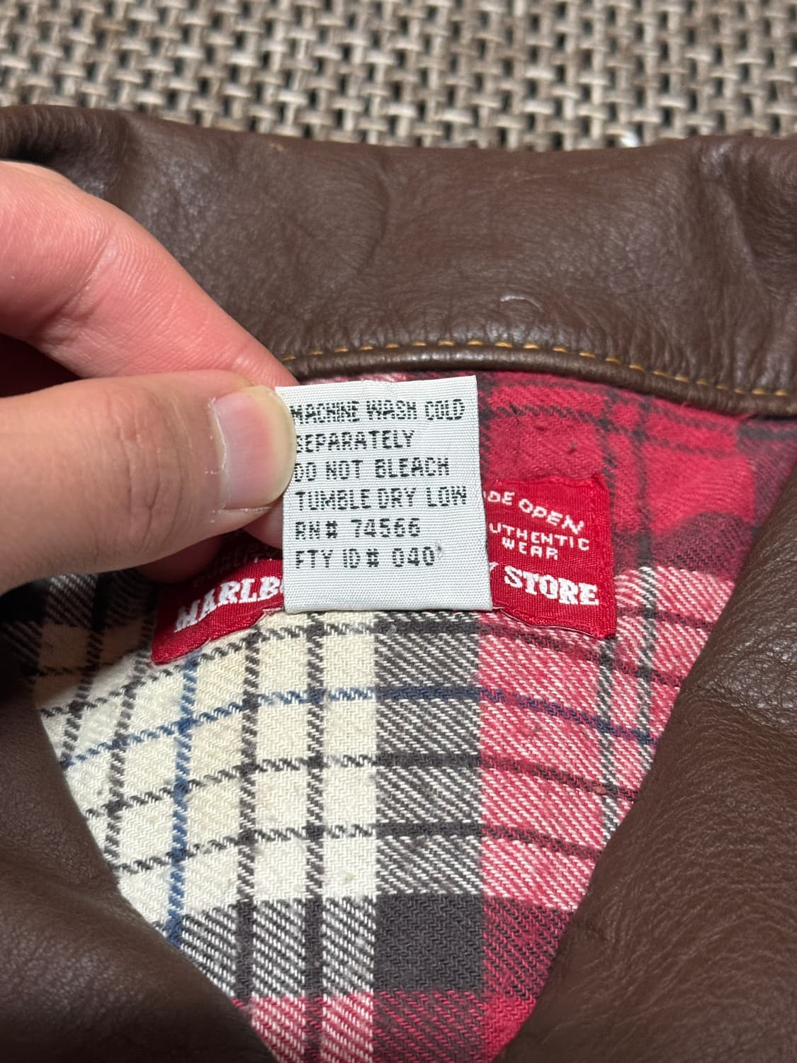 90s 말보로 컨트리 스토어 made in korea 레더넥 데님자켓 상품이미지4