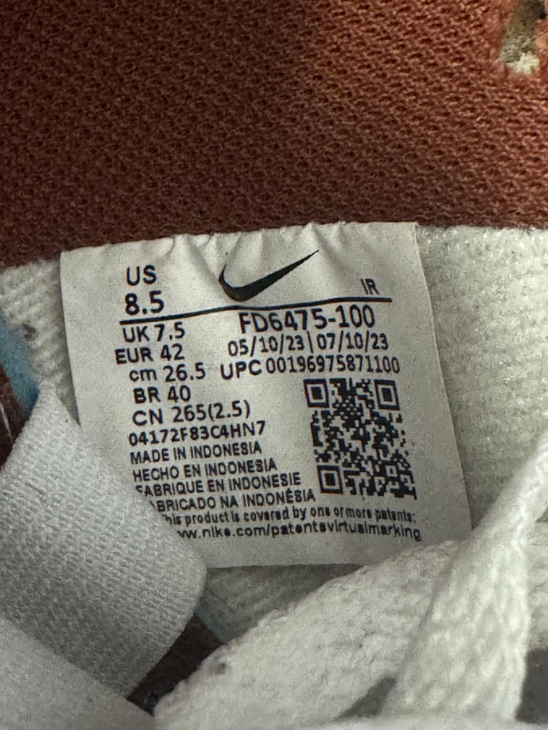 나이키 x 스투시 에어 플라이트 로우 화이트 앤 피칸 상품이미지6