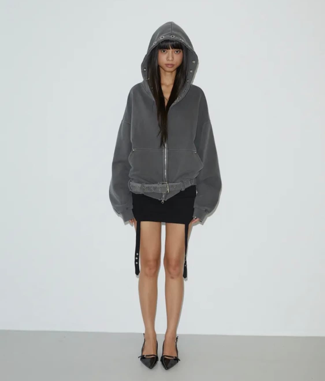 분트 후드집업 voont eyelet belt hood zip-up 상품이미지2