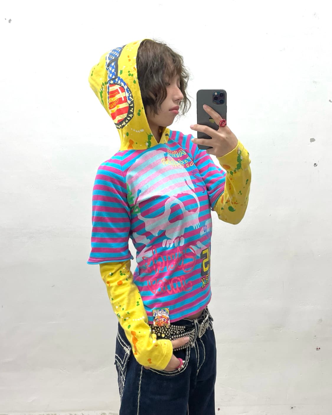 Jam Skull Headset Stripe Hoodie 상품이미지2