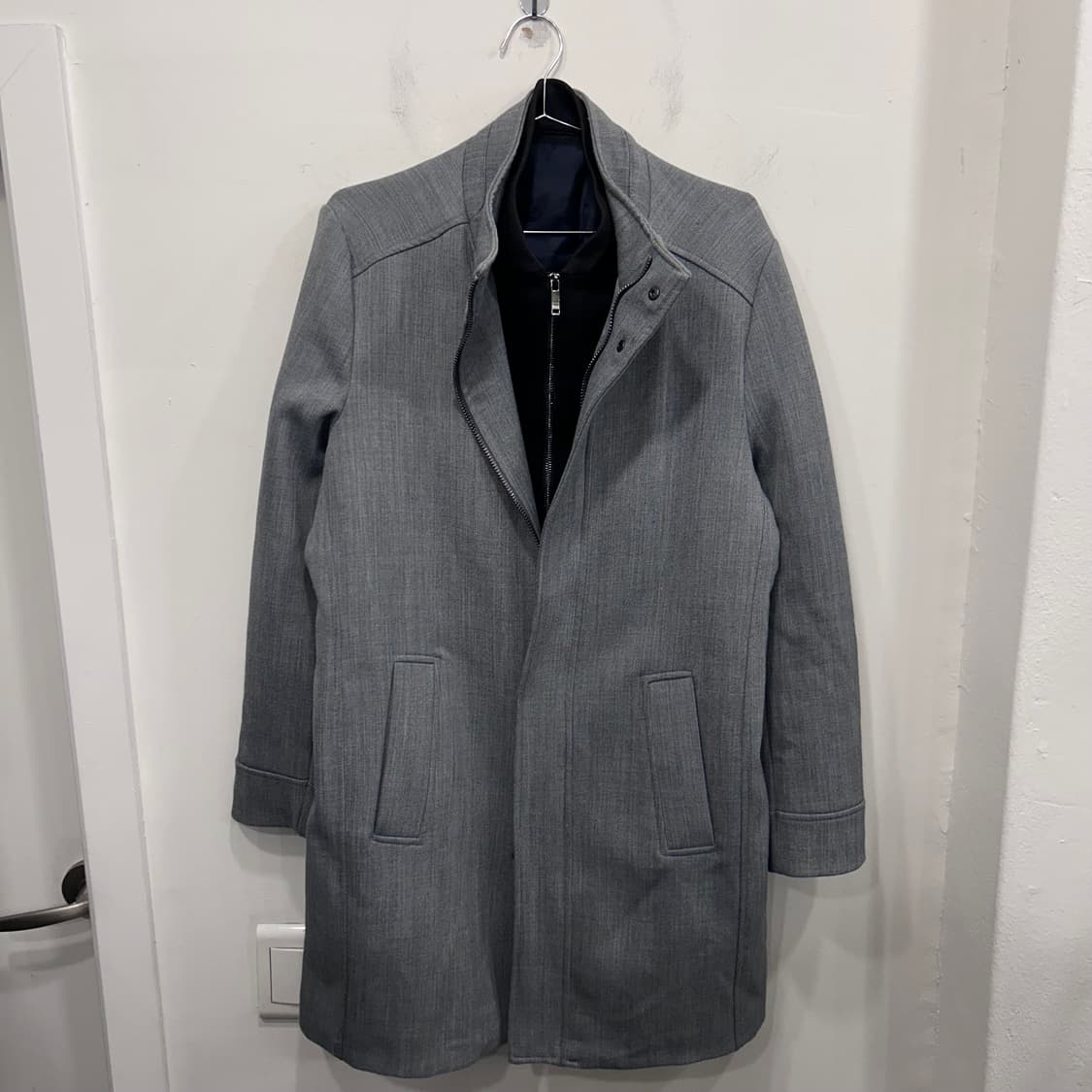 자라 맨즈 스트레치 코튼 더블 집업 하이넥 롱코트 상품이미지2