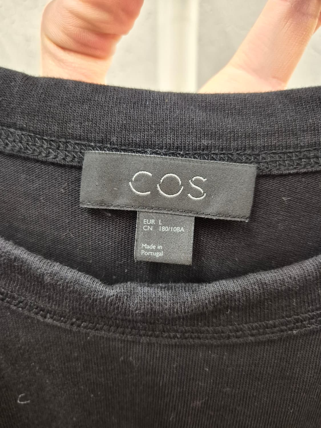 COS 남성 L 블랙 코튼 반팔 티셔츠 상품이미지4