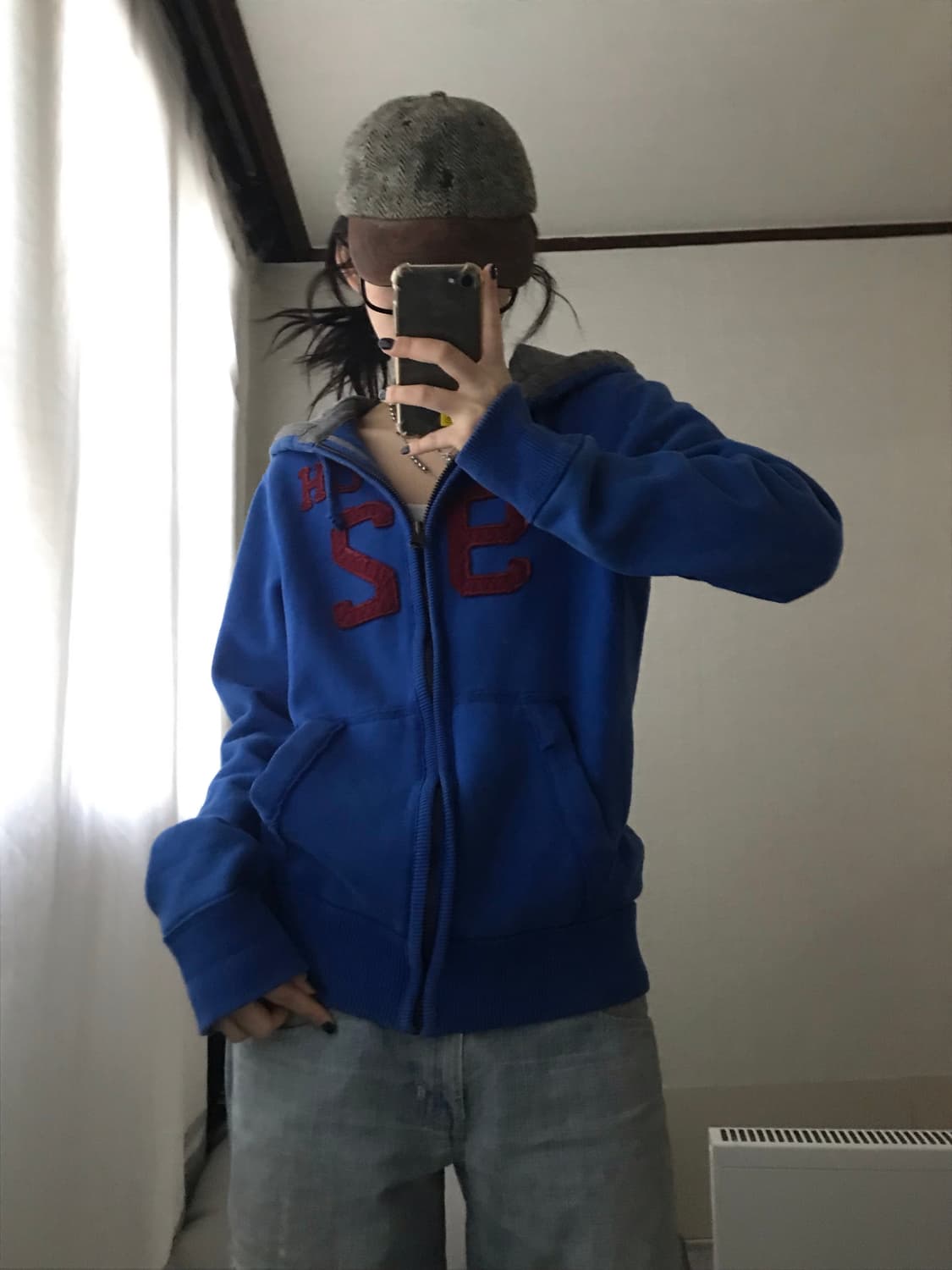 아베크롬비 블루 버건디 후드집업 상품이미지1