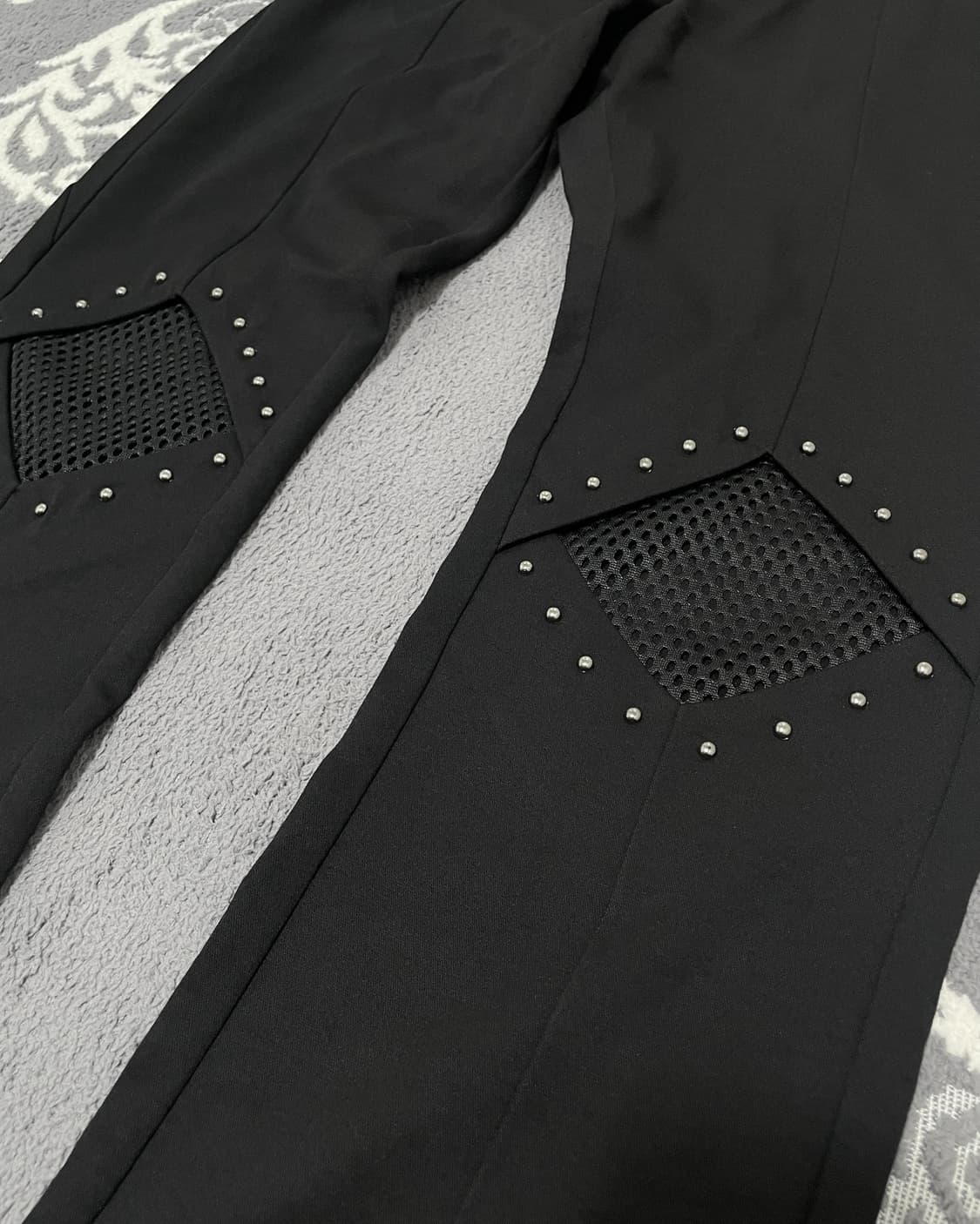 None Studded Mesh Panel trousers 상품이미지2