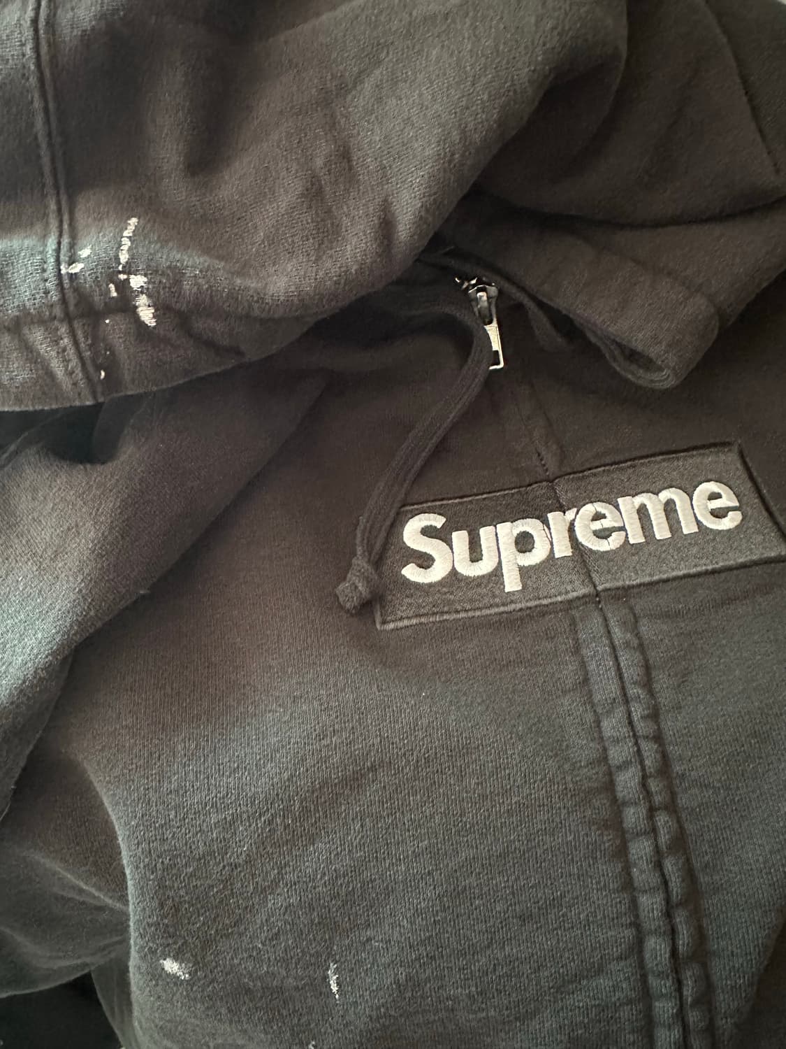 슈프림 MM6 메종마르지엘라 박스로고 집업 후드 상품이미지2