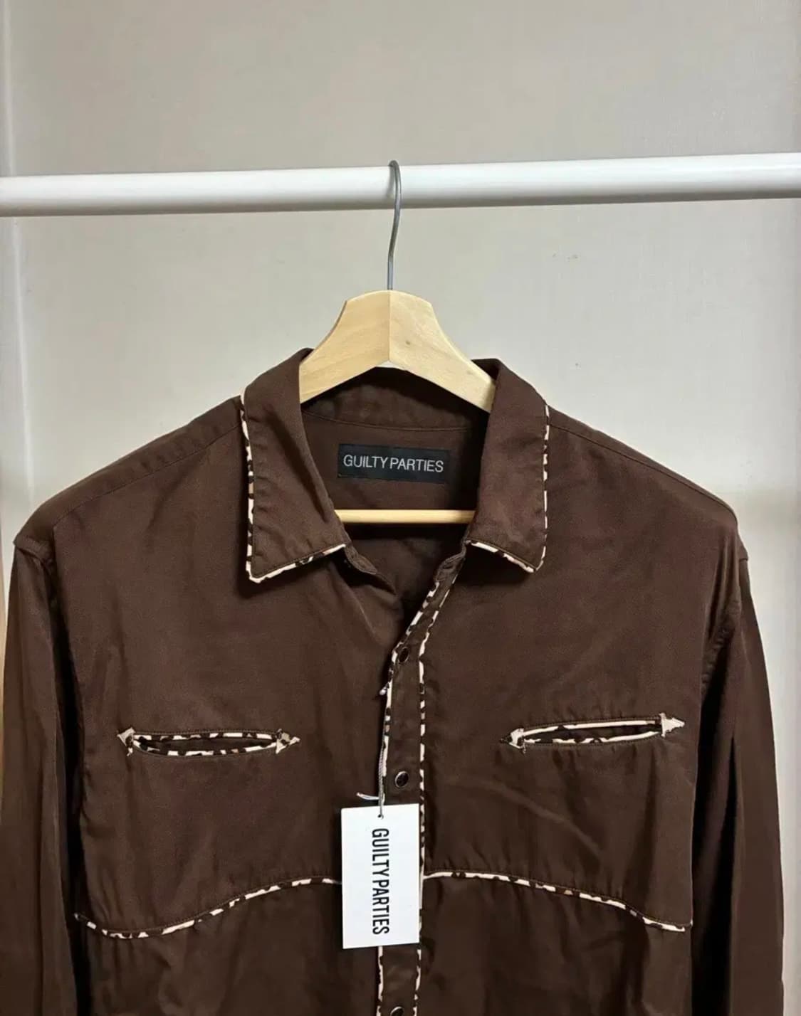 [M]와코마리아 23시즌 레오파드 웨스턴셔츠 브라운 상품이미지1