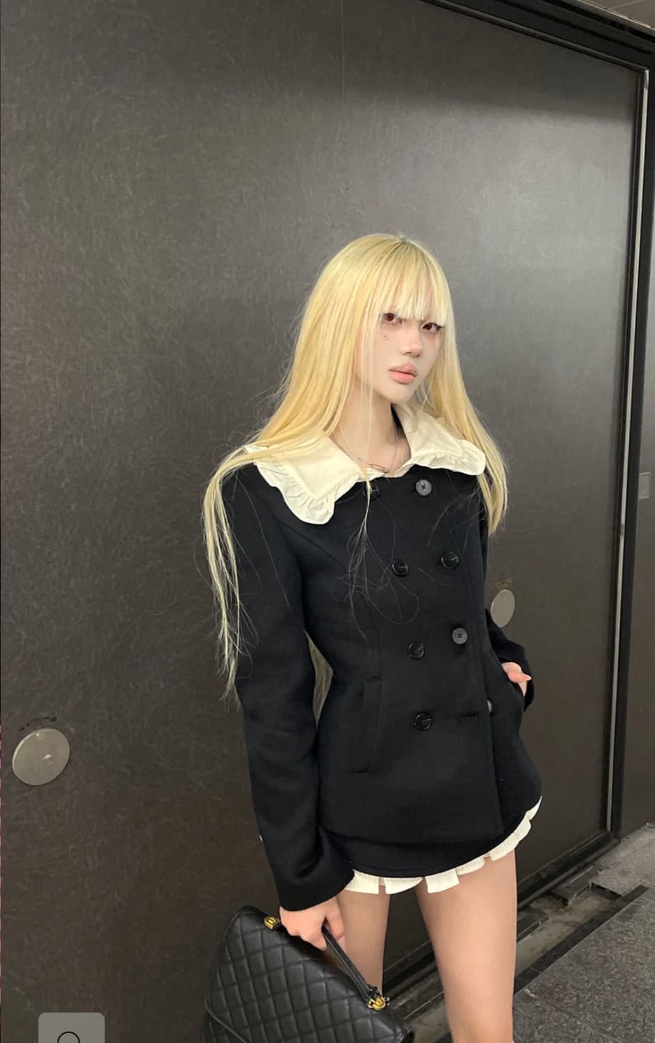 RASE LE SOL 자켓 더블 브레스트 울 코트 레이스 카라넥 포인트 상품이미지3