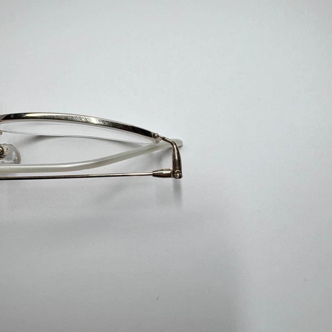 빈티지 안경 클래식 타원형 실버 반무테 상품이미지4