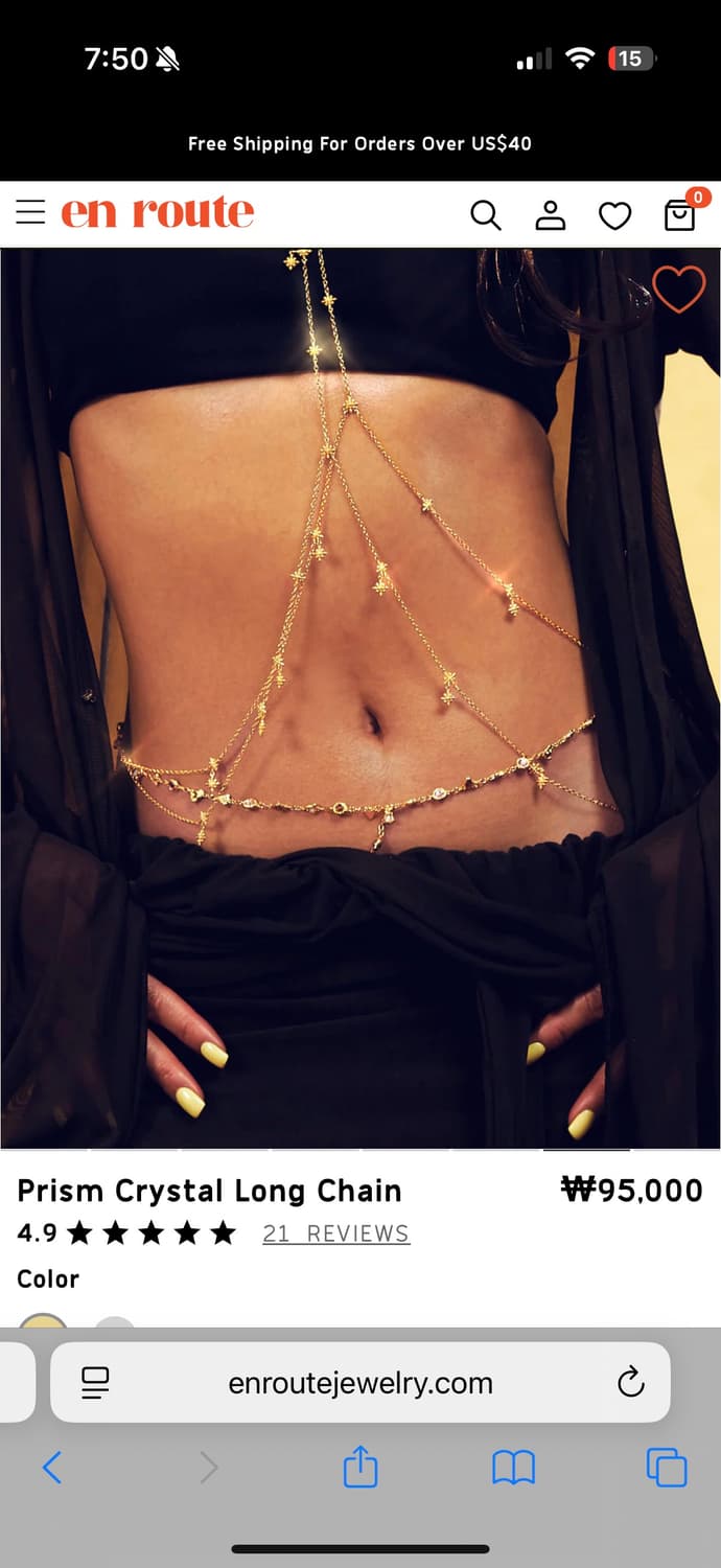 En route 앙루트 목걸이 Prism Crystal Long 상품이미지3