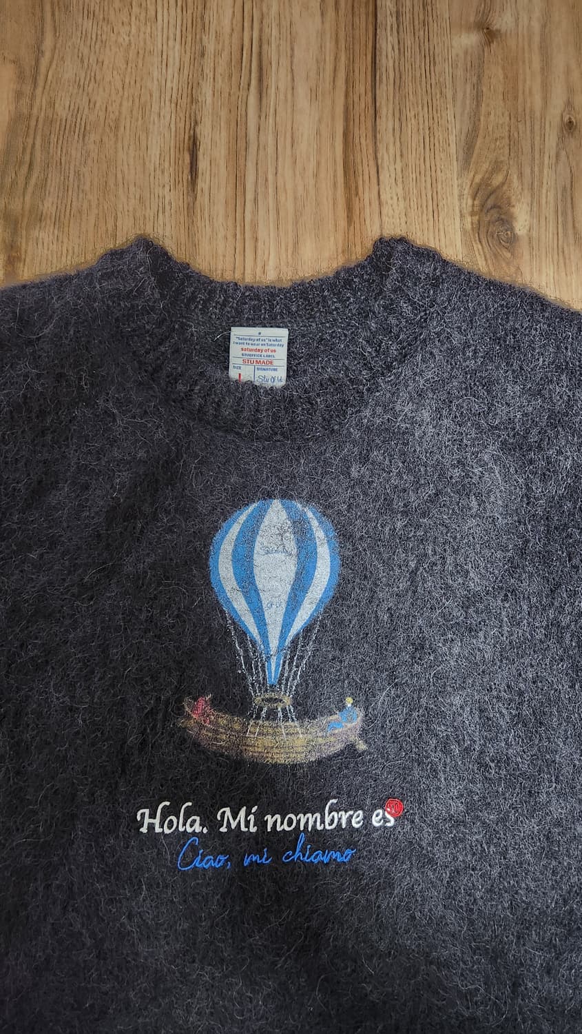 [L] stu 에스티유 열기구 모헤어 니트 스웨터 블랙 검정 긴팔 티셔츠 상품이미지7