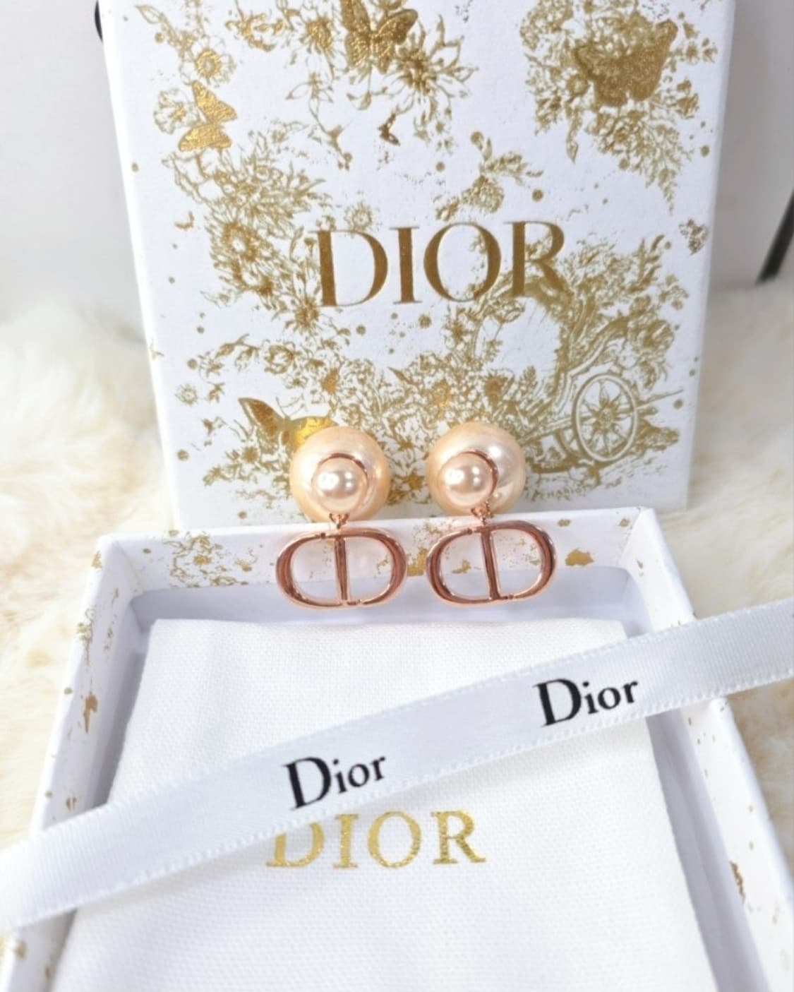 빈티지 디올 진주 업사이클링 귀걸이 상품이미지1