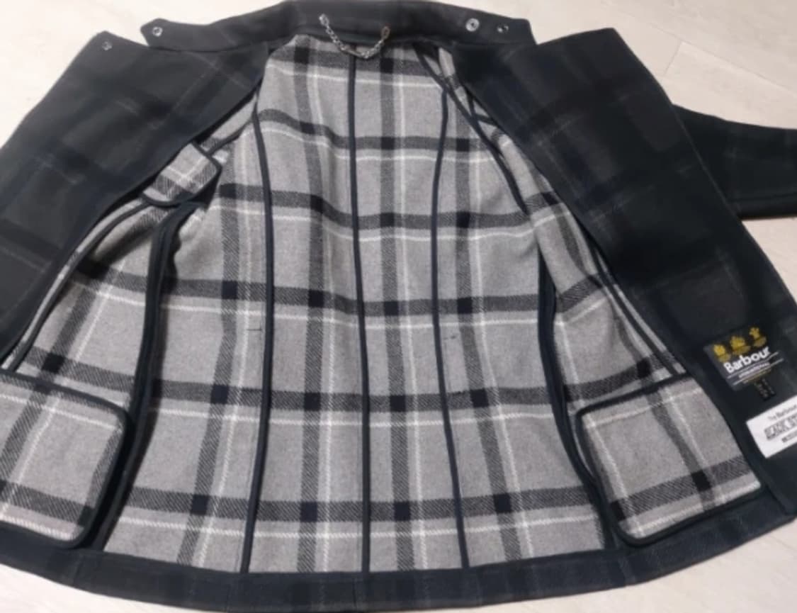 신품급 바버 인터내셔널 체크 라이더 자켓 상품이미지5