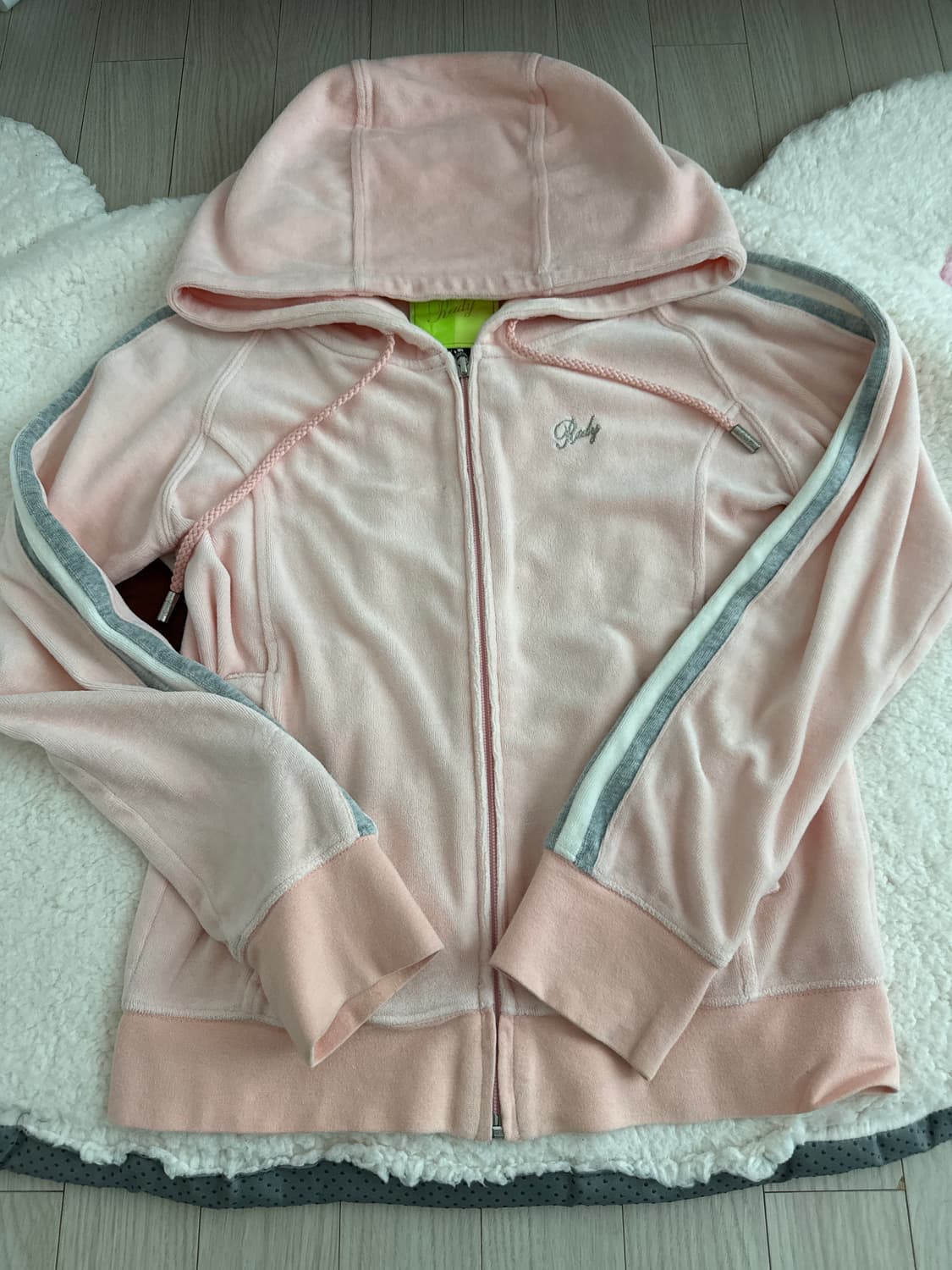 Rady 핑크 벨벳 후드집업 상품이미지1