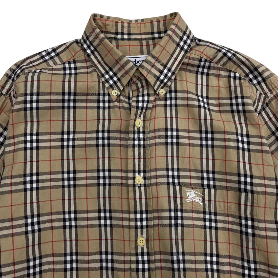 버버리 노바체크 화이트자수 셔츠 M 상품이미지4