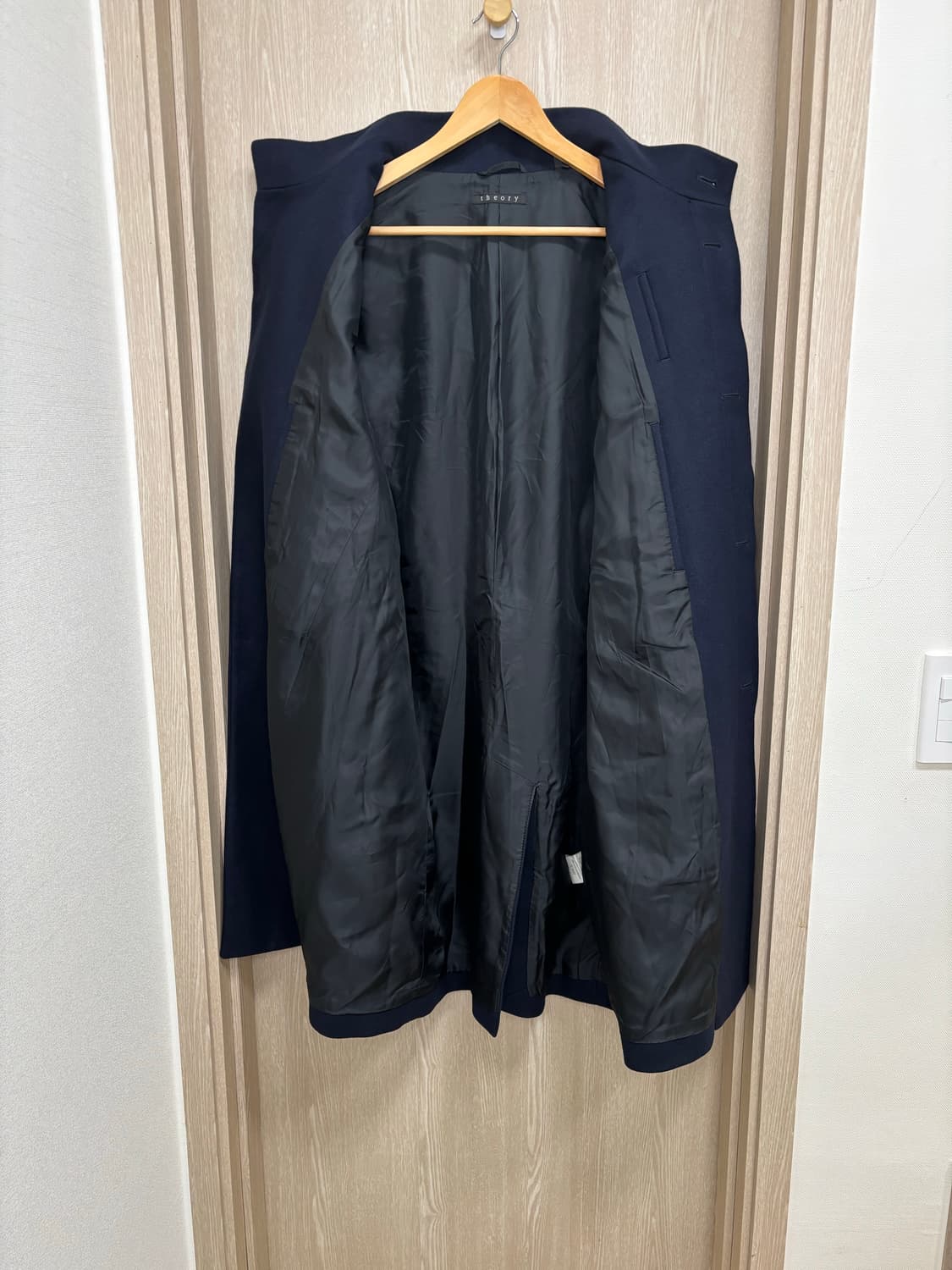 민트급)띠어리 울캐시미어 코트L/네이비 상품이미지3