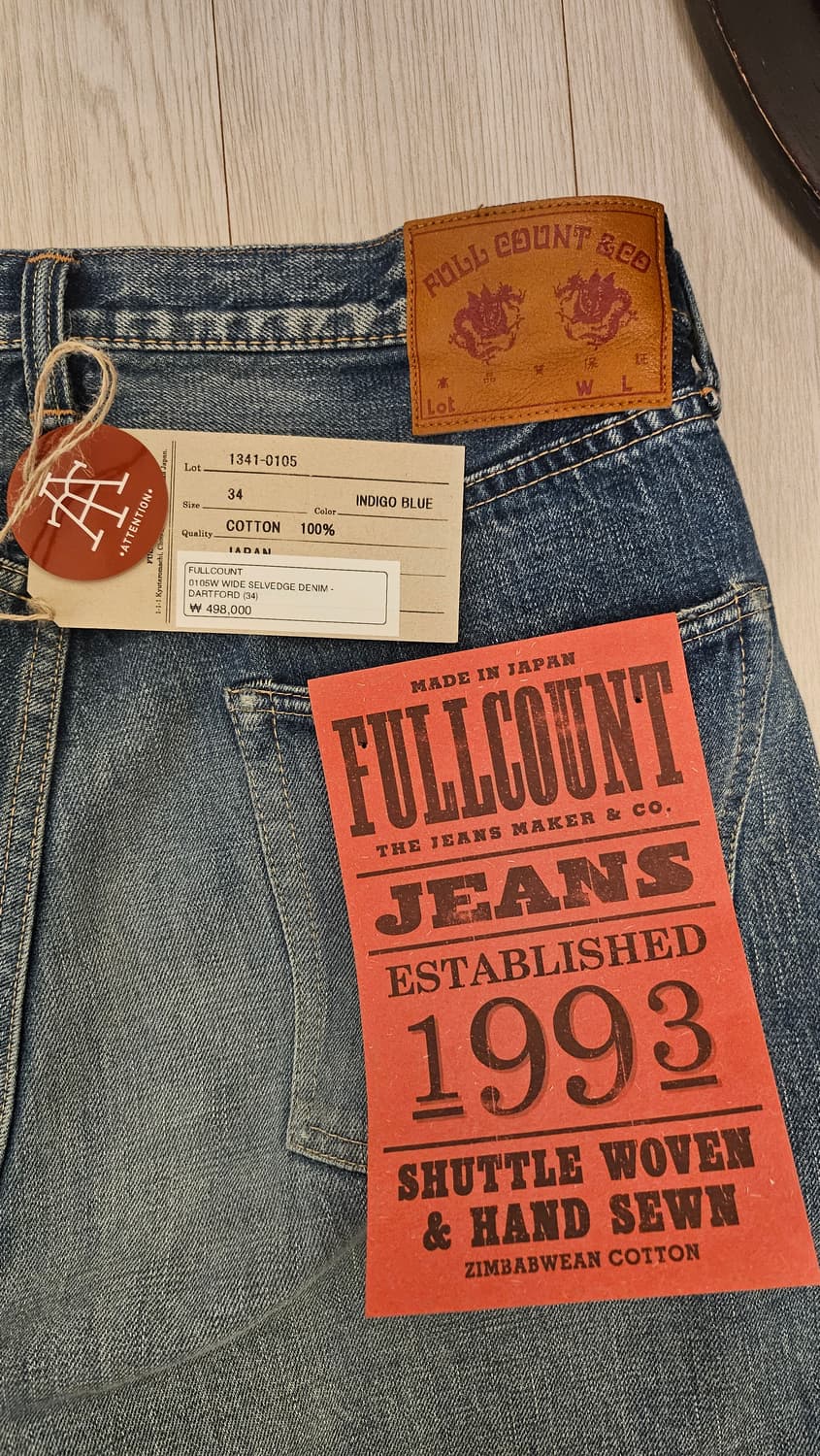 풀카운트 0105 다트포드 34사이즈 판매 상품이미지1