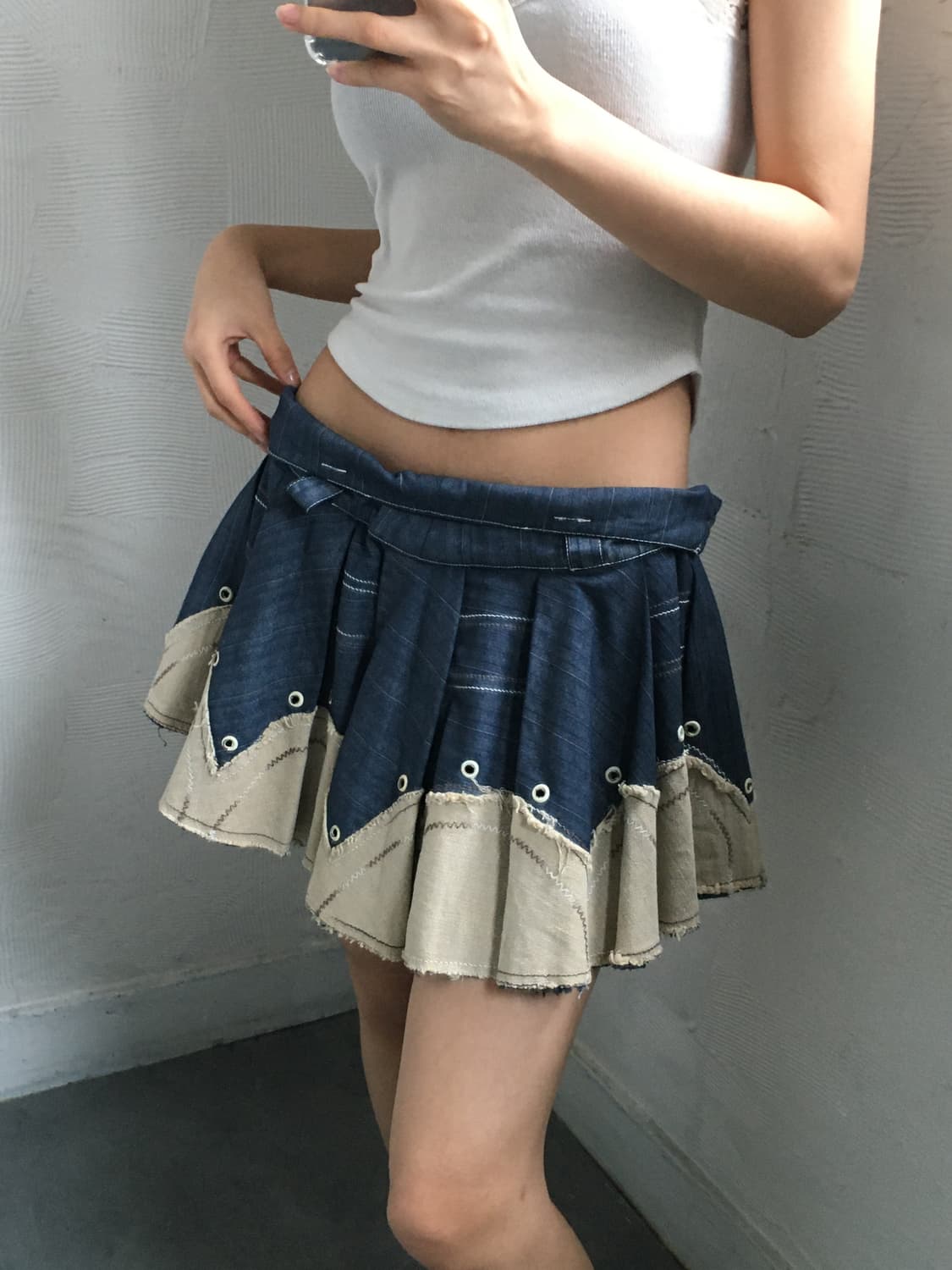 Just Cavalli 저스트카발리 빈티지 벨티드 데님 미니 스커트    상품이미지1