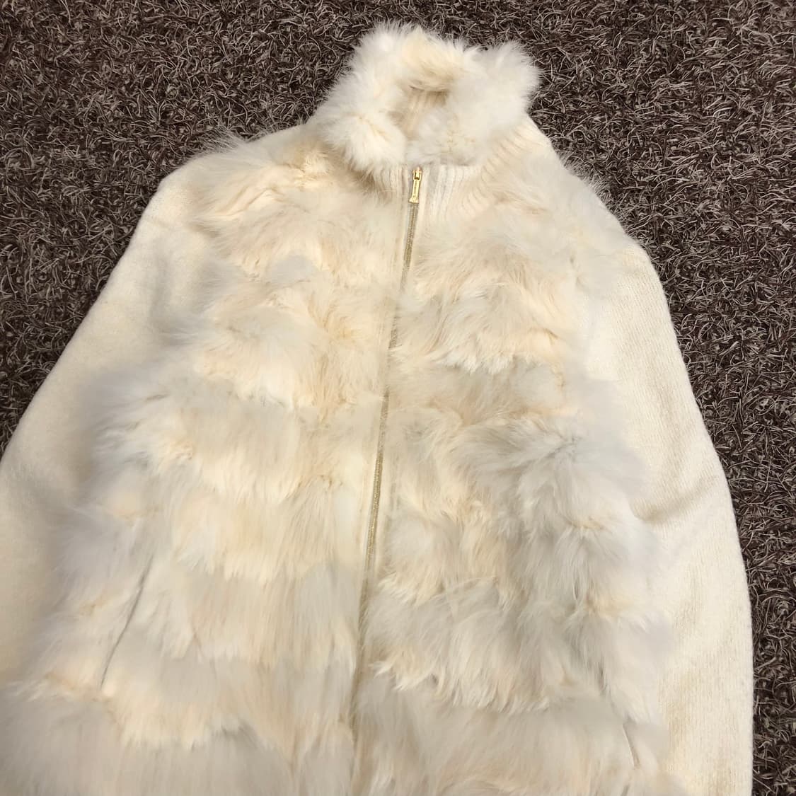 르꼬끄 폭스 래빗 퍼 울 니트 집업 자켓 상품이미지2