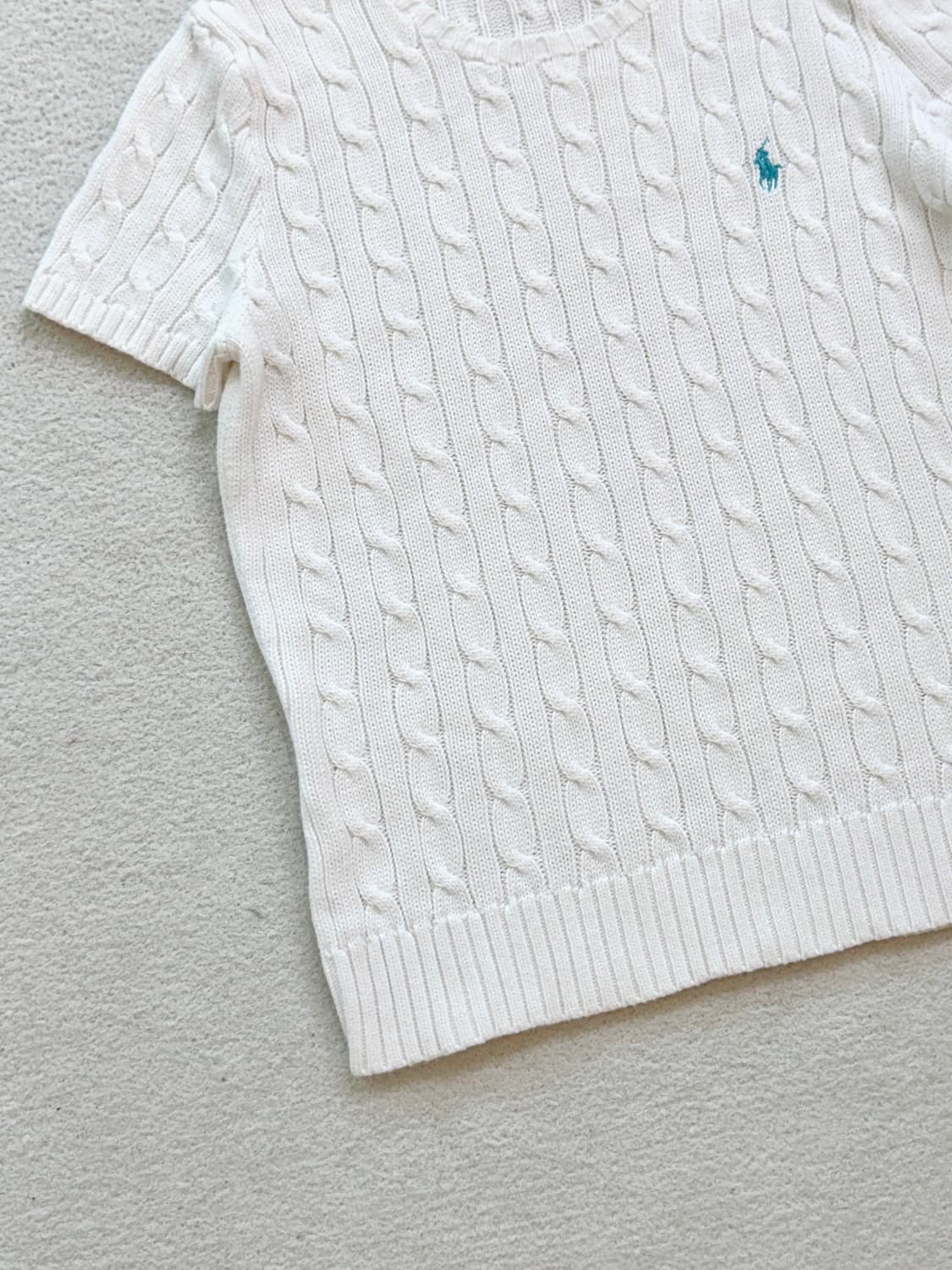 폴로 화이트 반팔 니트 상품이미지3