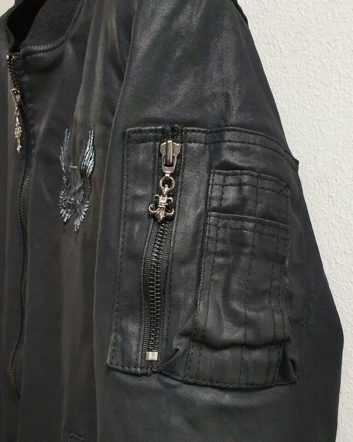 반사직자수 스컬 코팅스판 항공점퍼  상품이미지7