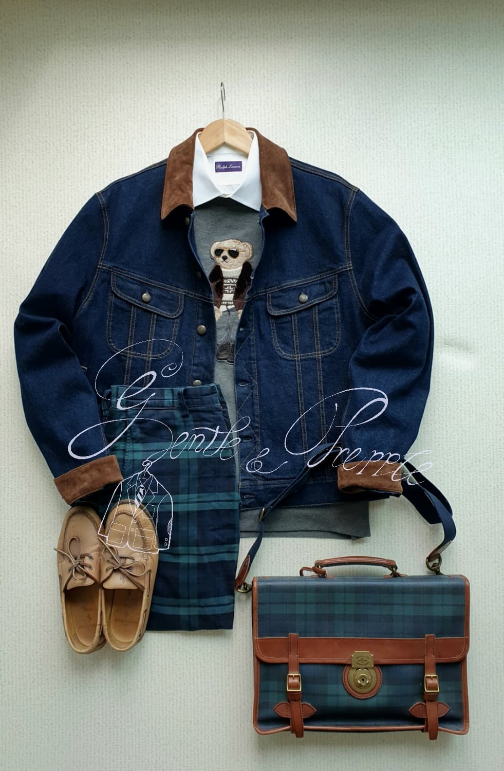 랄프로렌 퍼플라벨 스웨이드 카라 데님자켓 상품이미지2