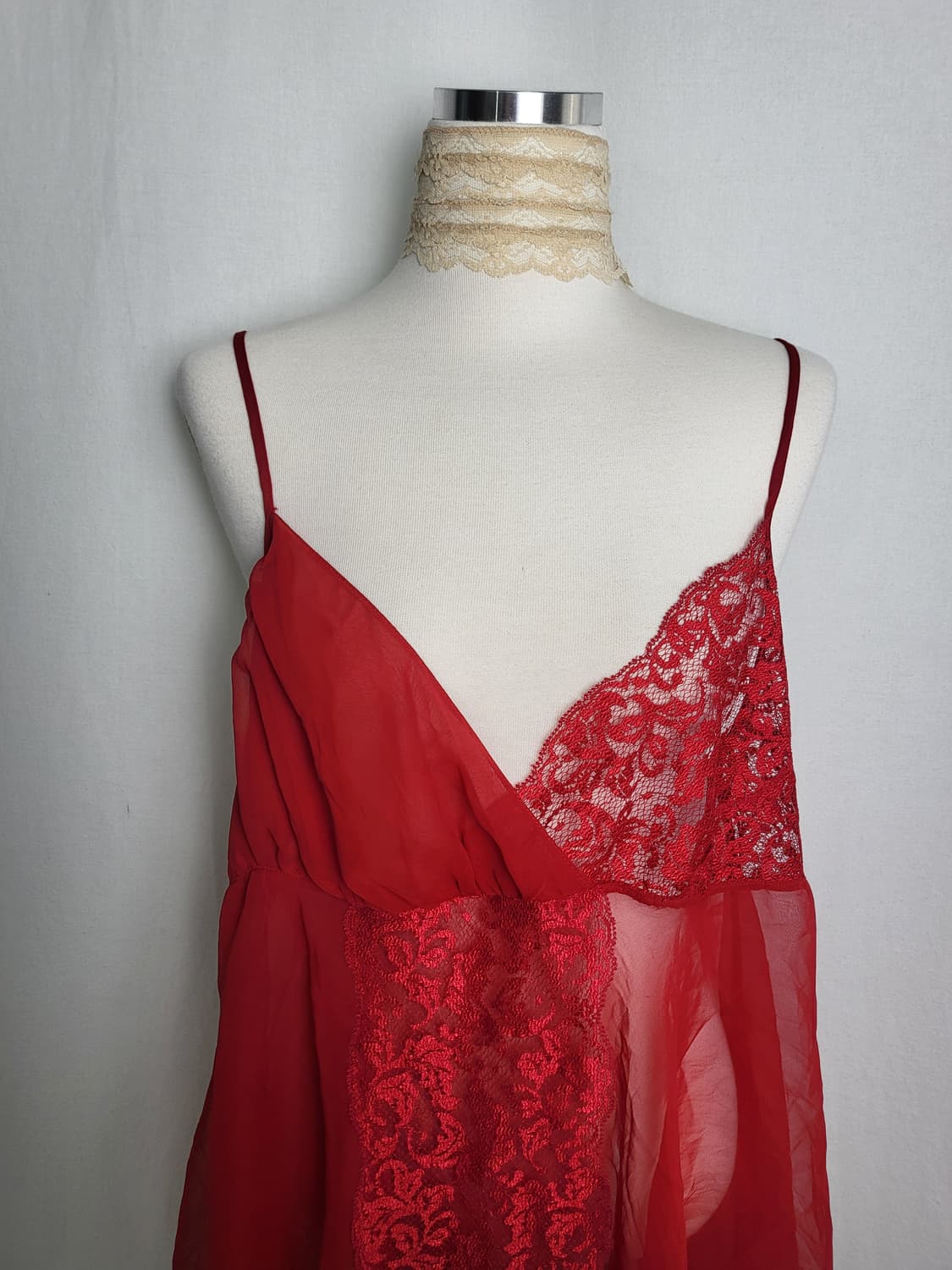 빈티지 레이스 시스루 나시 슬립 상품이미지2