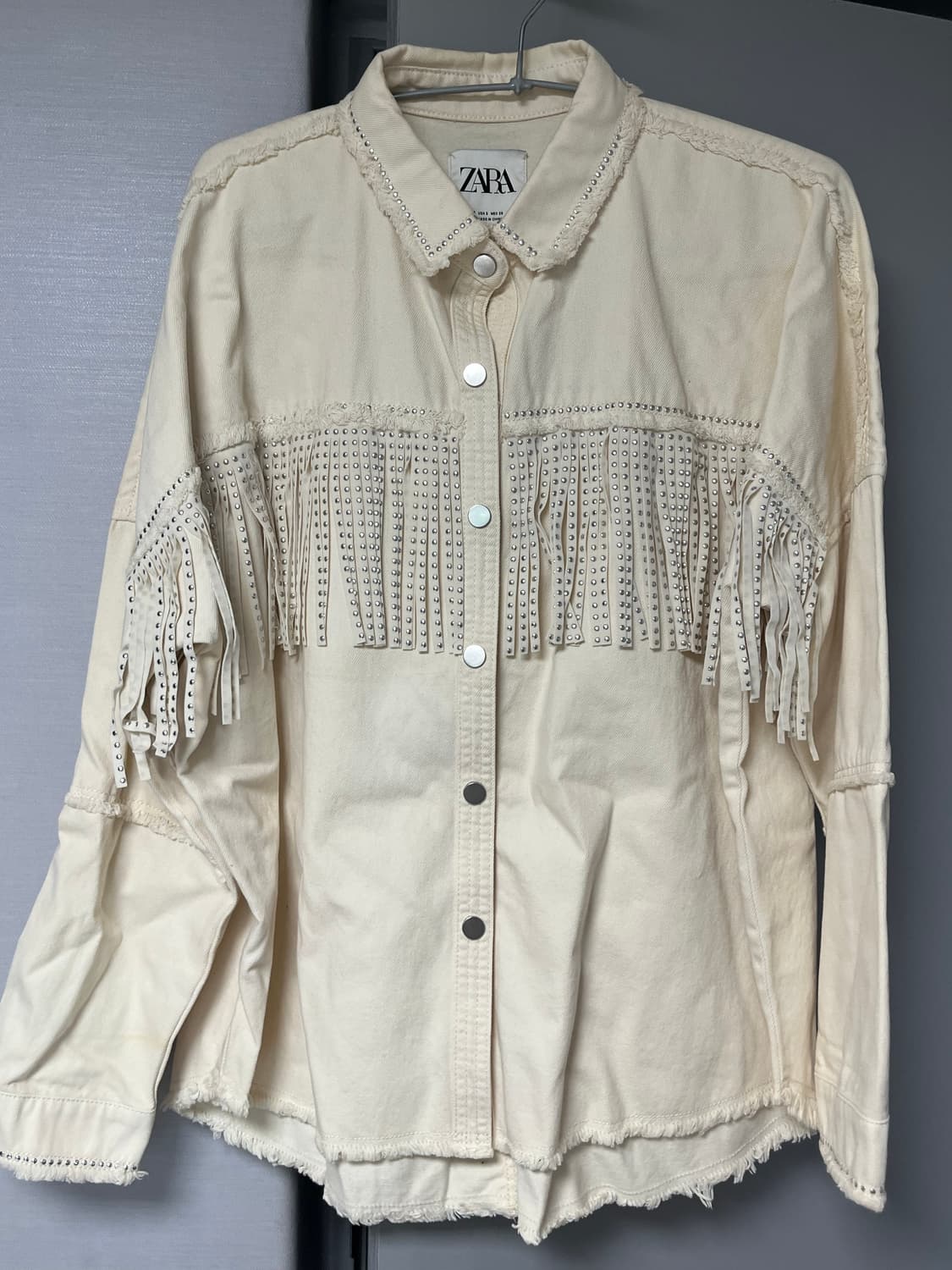 자라 프린지 셔츠 아이보리 상품이미지1