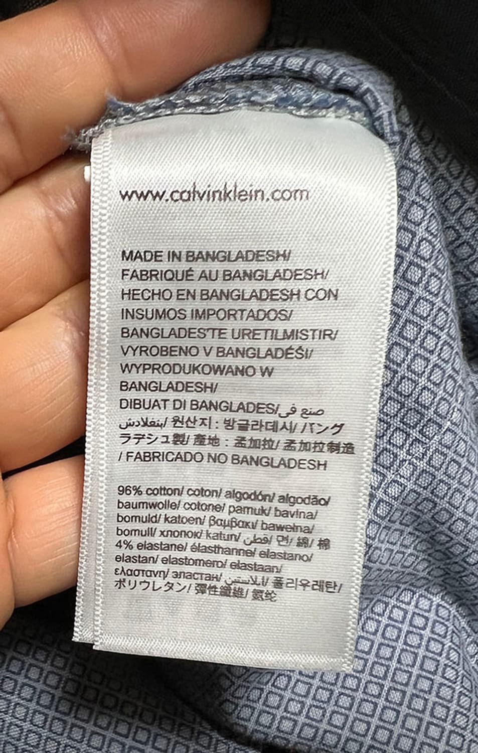 캘빈클라인 남자 CK 미니로고 면스판 슬랙스 블루그레이 캐주얼 L 33 상품이미지5