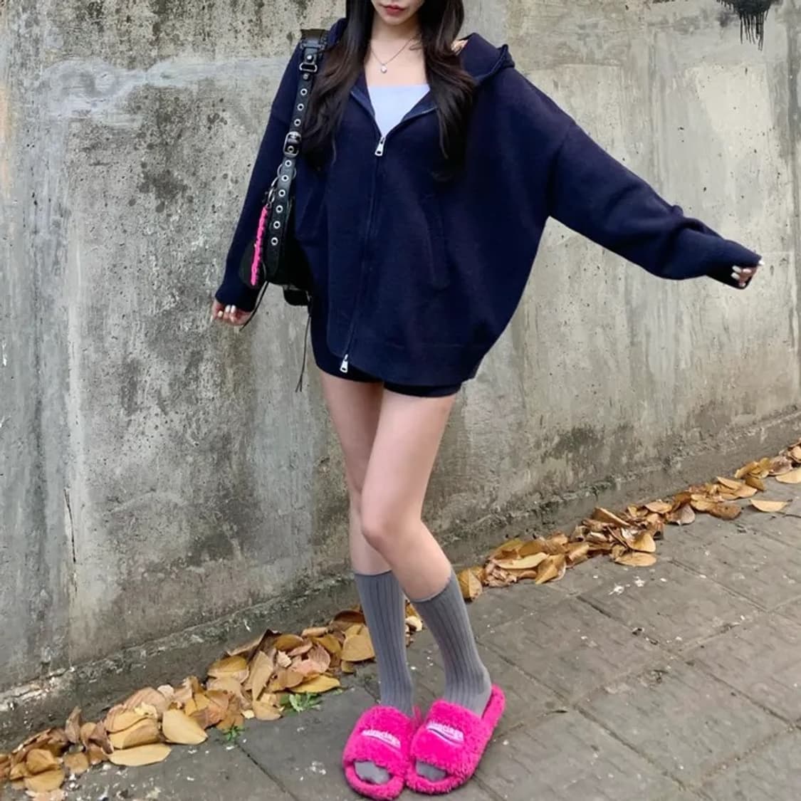 [새상품] 루즈핏 니트 후드집업 세트 상품이미지4