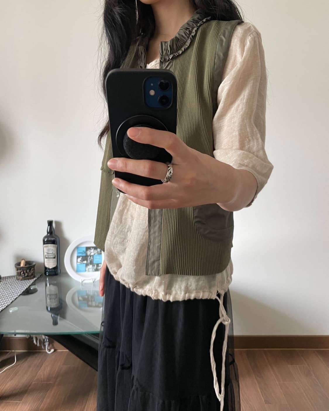 shirring zip-up vest 상품이미지7